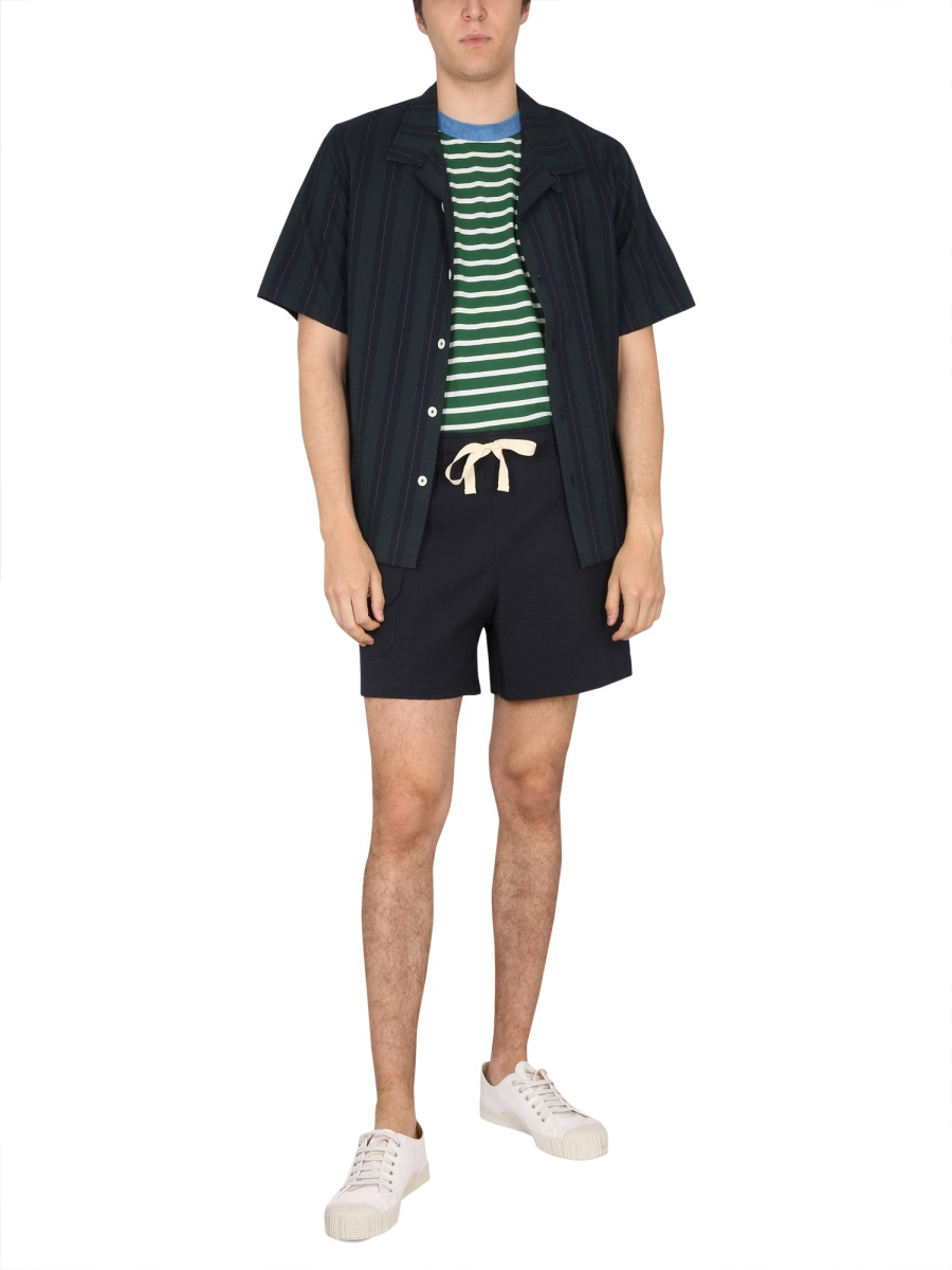 [Howlin] Shirts Short Sleeve SS23 COCKTAILDAMORE_NAVYSTRIPES