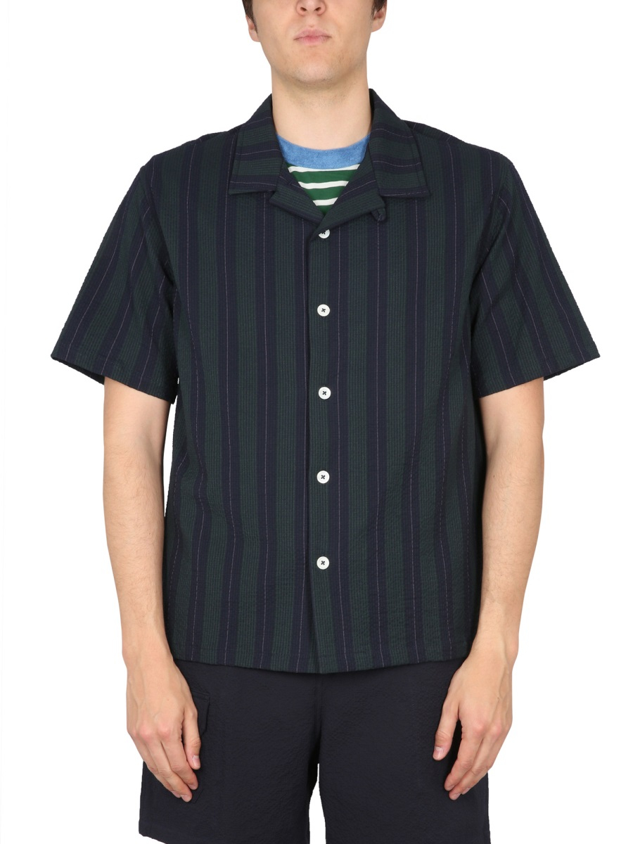 [Howlin] Shirts Short Sleeve SS23 COCKTAILDAMORE_NAVYSTRIPES