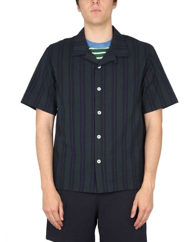 [Howlin] Shirts Short Sleeve SS23 COCKTAILDAMORE_NAVYSTRIPES