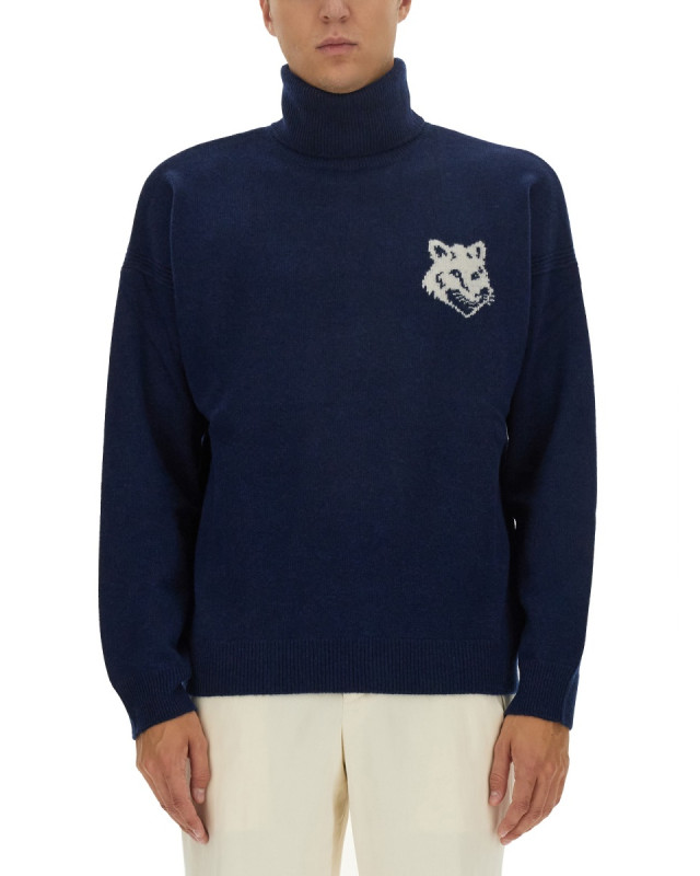 [MAISON KITSUNE] Knitwear FW23 LM00820KT1063_INKBLUE
