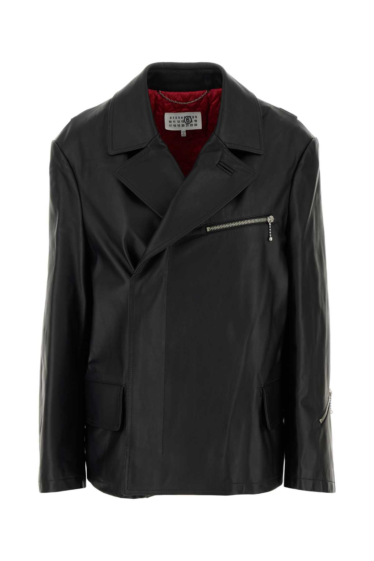 [MM6 Maison Margiela] Leather Jacket SS25 S62AN0137M07005 900