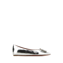 [Amina Muaddi] Flat shoes FW25 CAMELIAFLAT SILWHT