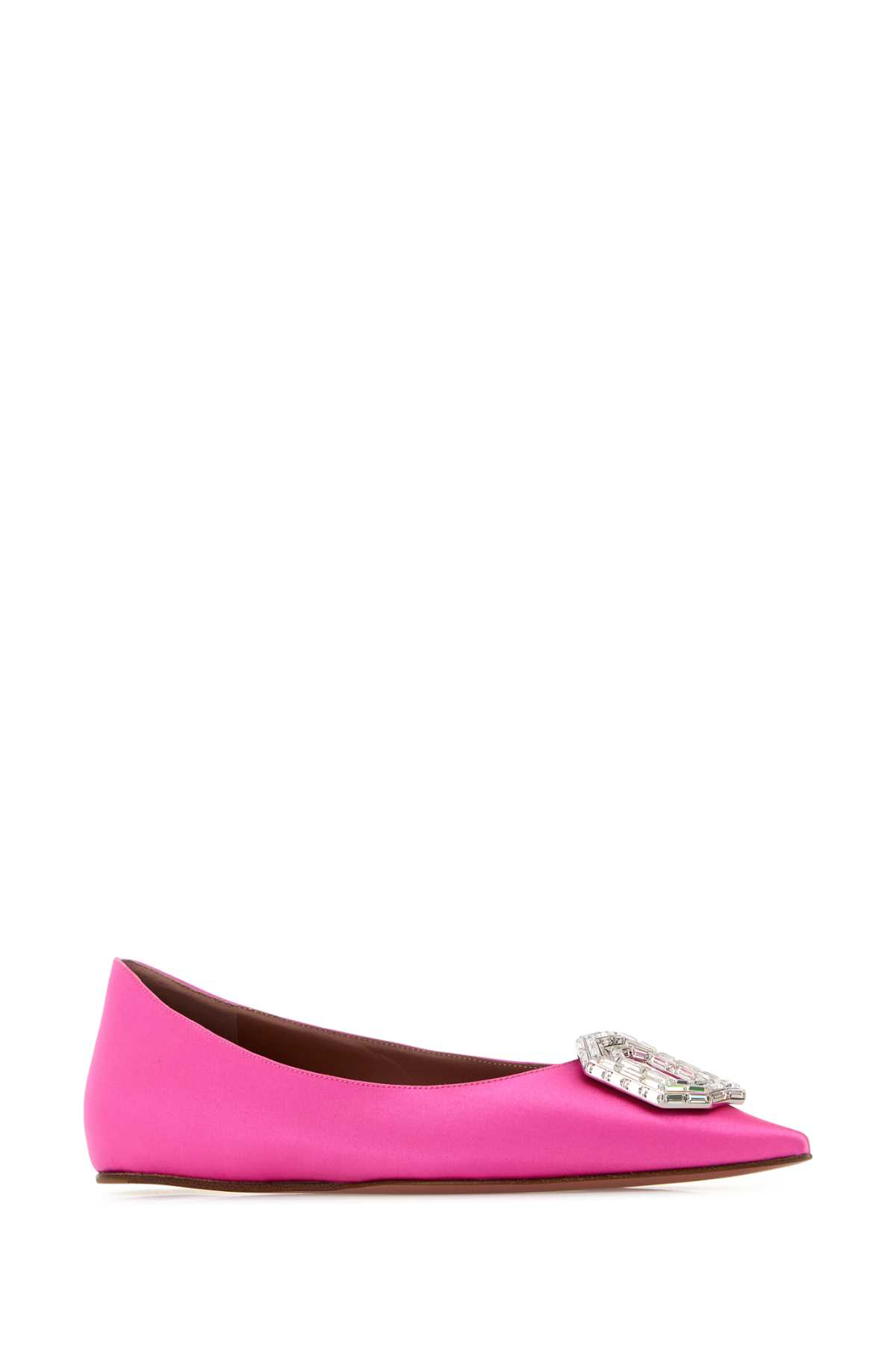 [Amina Muaddi] Flat shoes FW25 CAMELIAFLAT SATPIWH