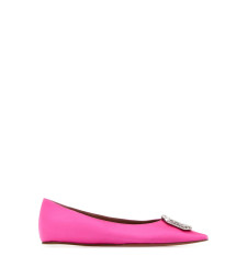 [Amina Muaddi] Flat shoes FW25 CAMELIAFLAT SATPIWH
