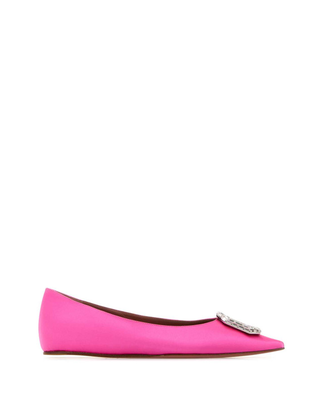 [Amina Muaddi] Flat shoes FW25 CAMELIAFLAT SATPIWH