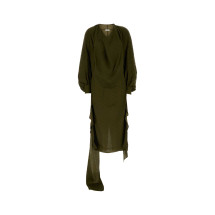[Salvatore Ferragamo] Long sleeve dress SS25 13G490780596 OLIVE