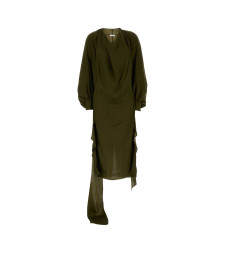 [Salvatore Ferragamo] Long sleeve dress SS25 13G490780596 OLIVE
