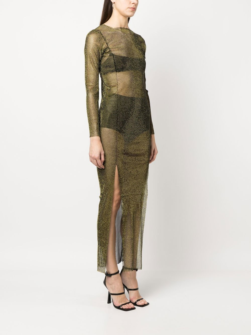 [SANTA BRAND] Long sleeve dress SS23 DIAMONDMAXIDRESSBLACK/YELLOW