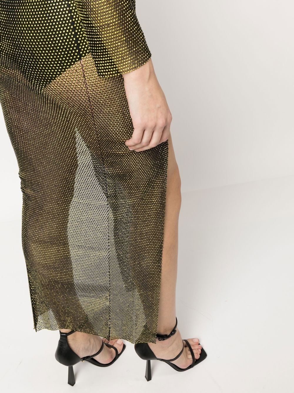[SANTA BRAND] Long sleeve dress SS23 DIAMONDMAXIDRESSBLACK/YELLOW