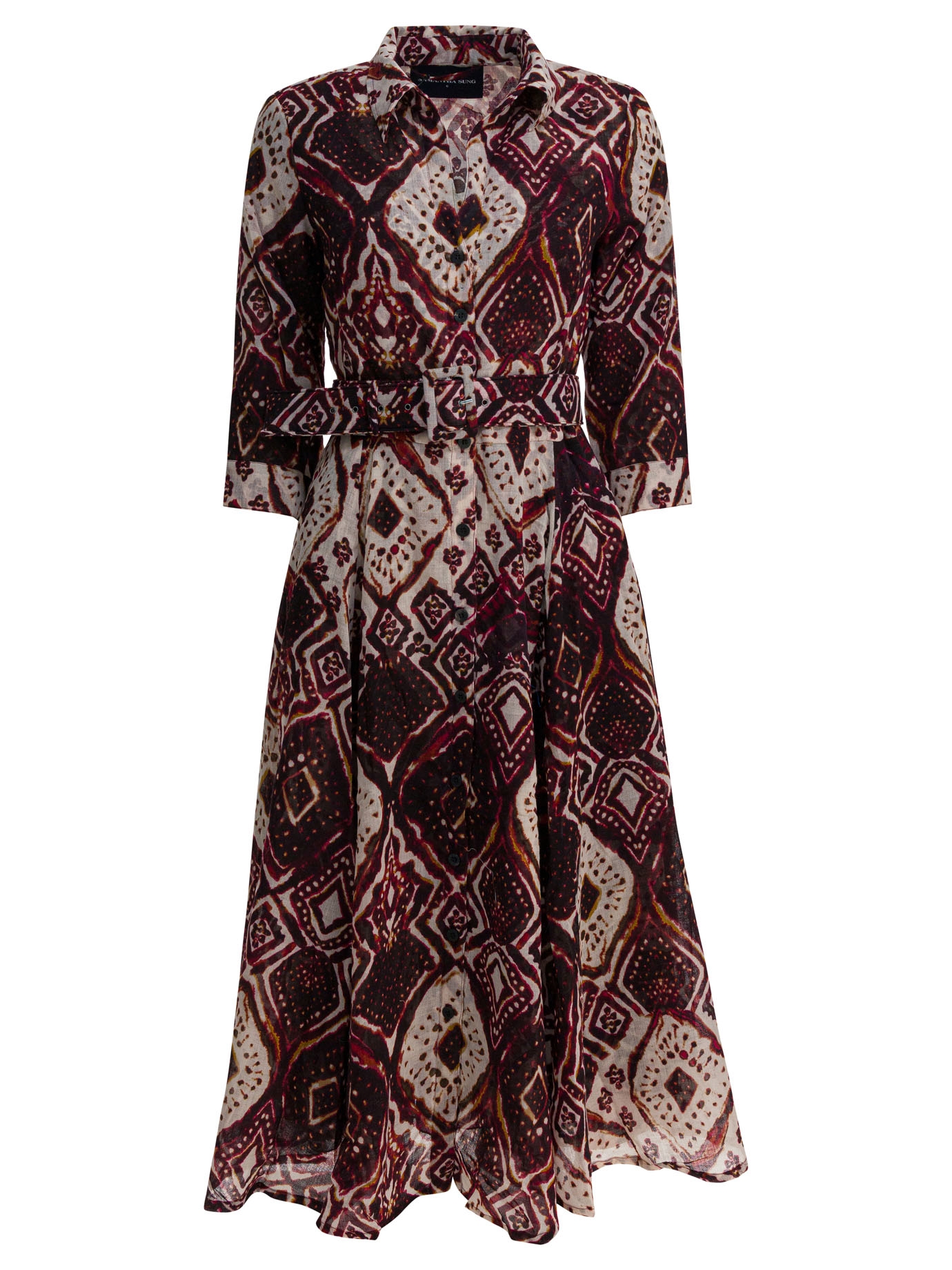 [Samantha Sung] Long sleeve dress FW25 ASTERTIE DYE MALDIVES IVORY BURGUNDY
