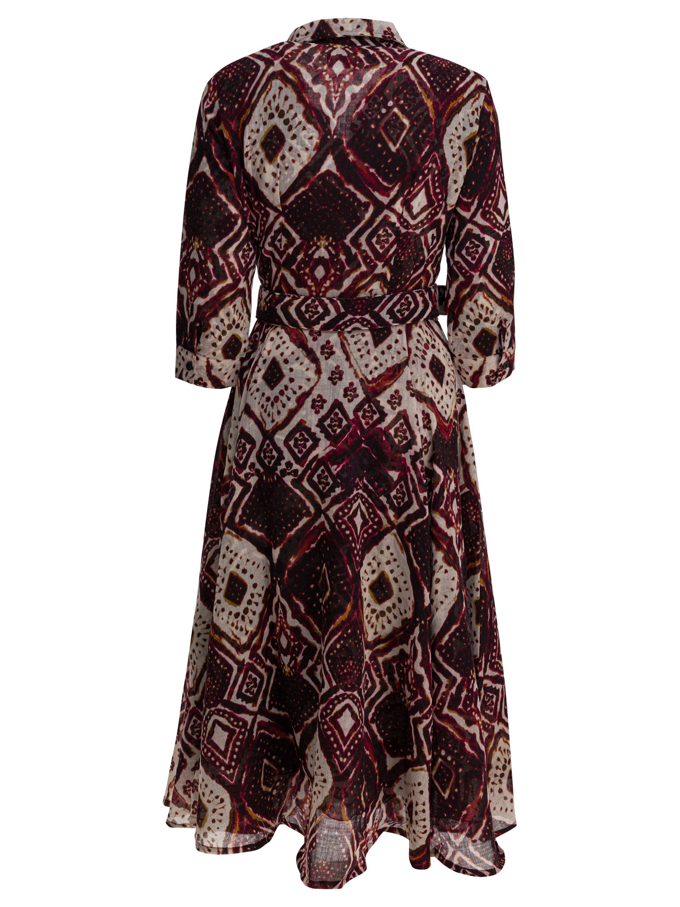 [Samantha Sung] Long sleeve dress FW25 ASTERTIE DYE MALDIVES IVORY BURGUNDY