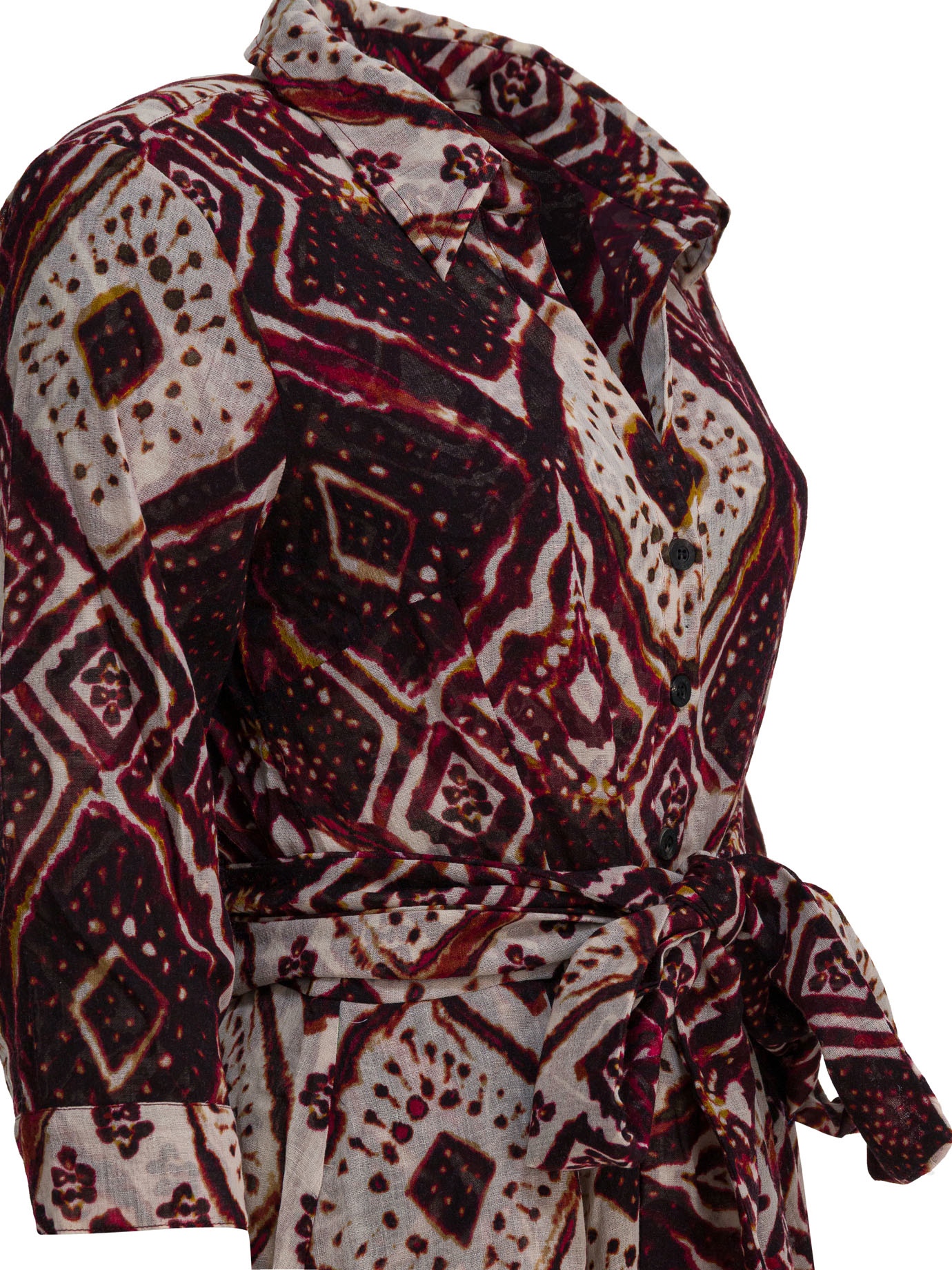 [Samantha Sung] Long sleeve dress FW25 ASTERTIE DYE MALDIVES IVORY BURGUNDY