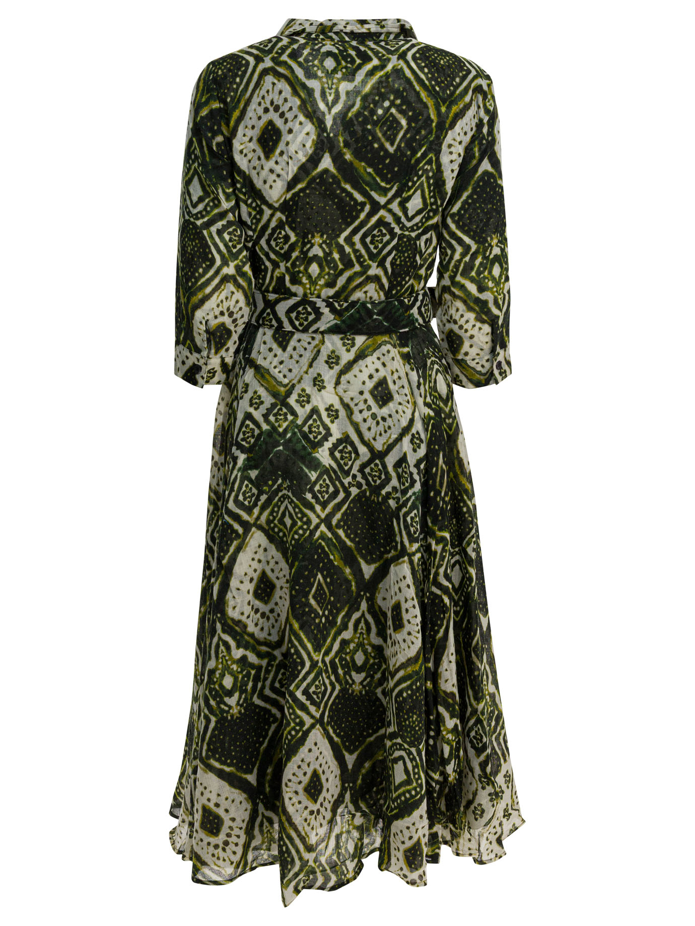 [Samantha Sung] Long sleeve dress FW25 ASTERTIE DYE MALDIVES IVORY OLIVE GREEN
