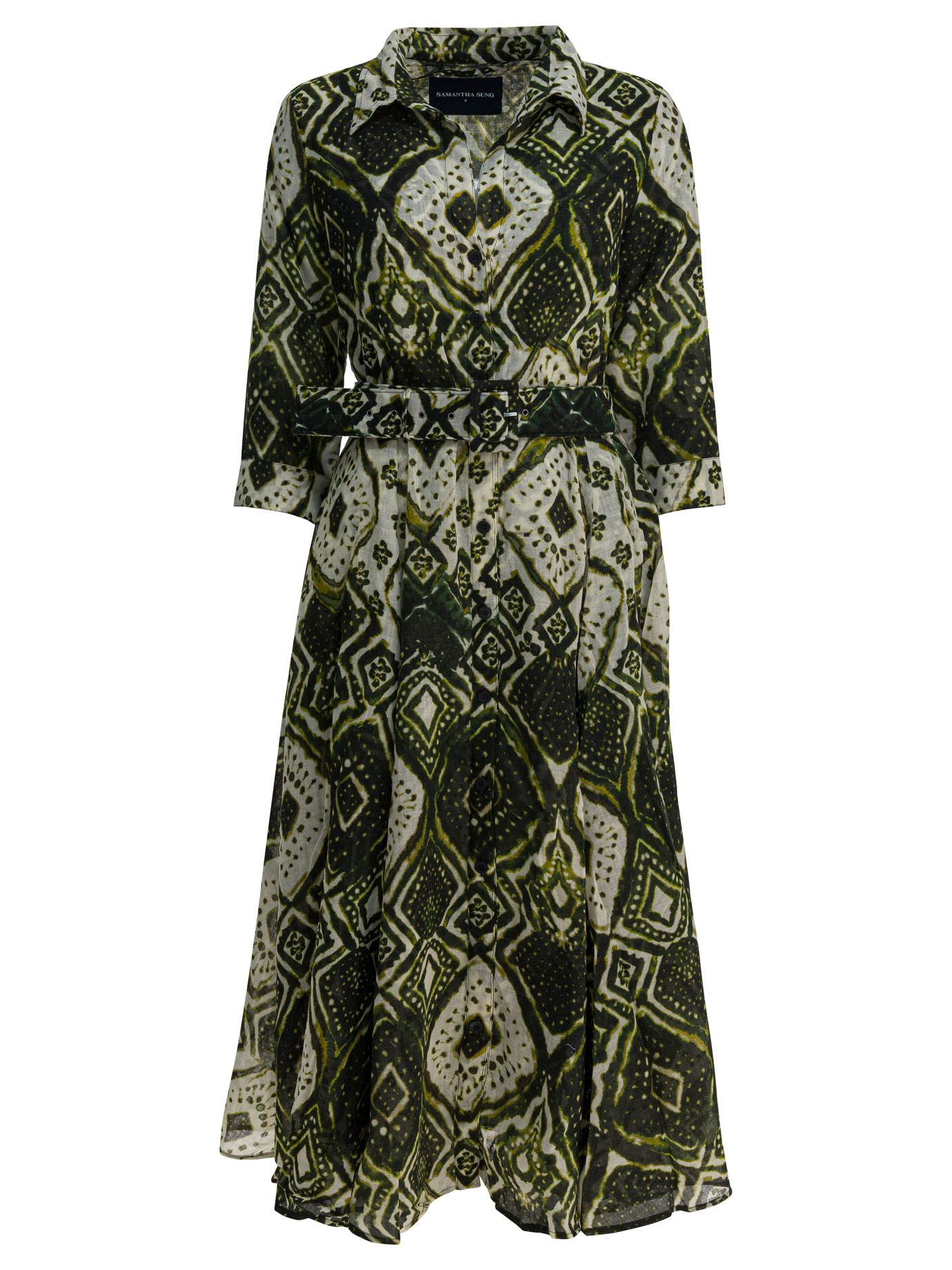 [Samantha Sung] Long sleeve dress FW25 ASTERTIE DYE MALDIVES IVORY OLIVE GREEN