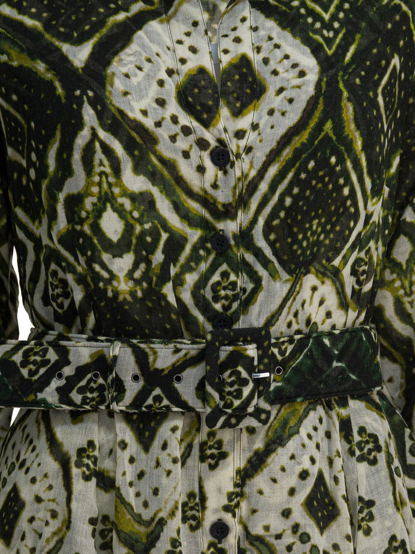 [Samantha Sung] Long sleeve dress FW25 ASTERTIE DYE MALDIVES IVORY OLIVE GREEN