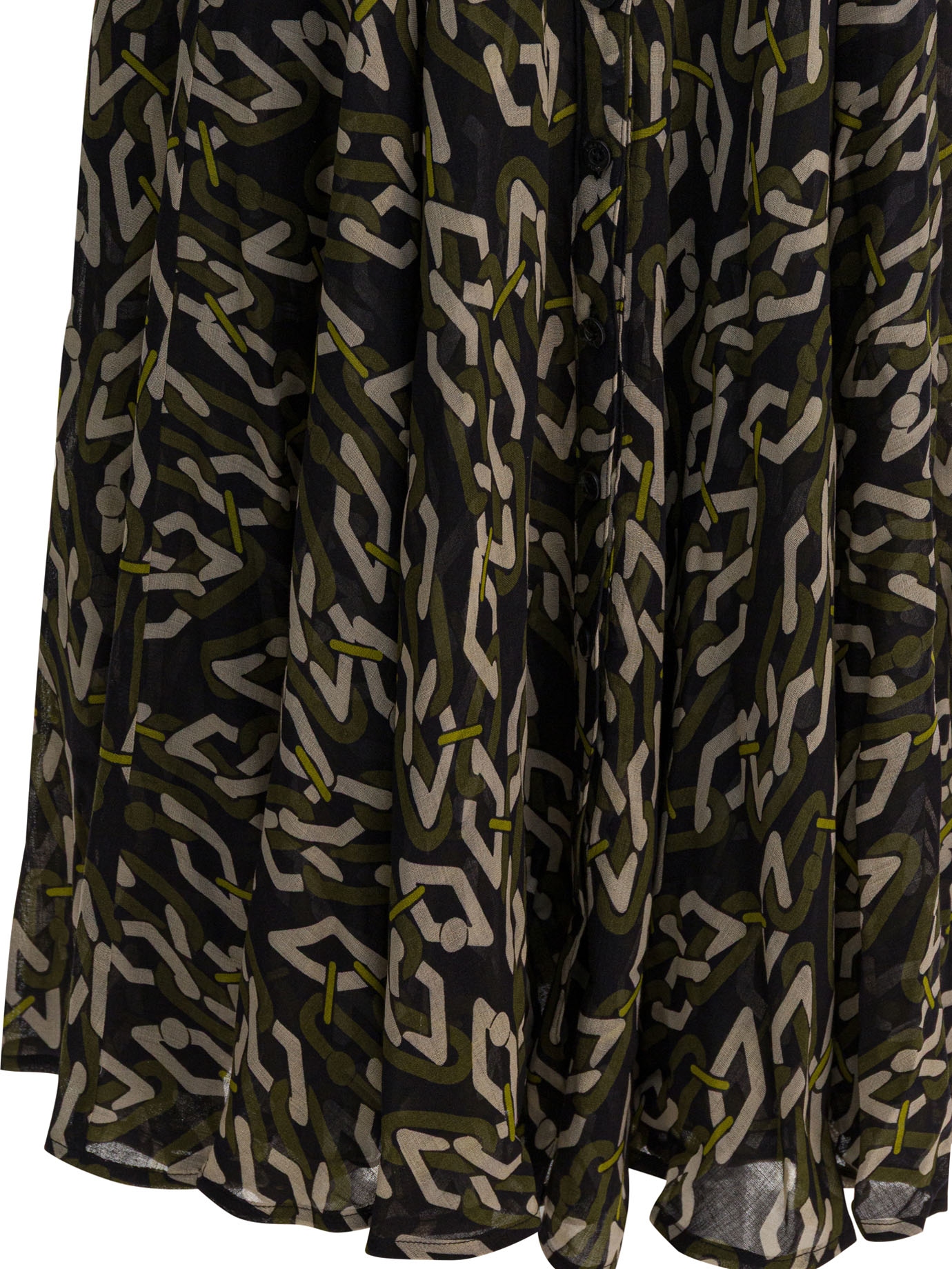 [Samantha Sung] Long sleeve dress FW25 ASTERMULTI CHAIN BIG DARK BLACK OLIVE GREEN