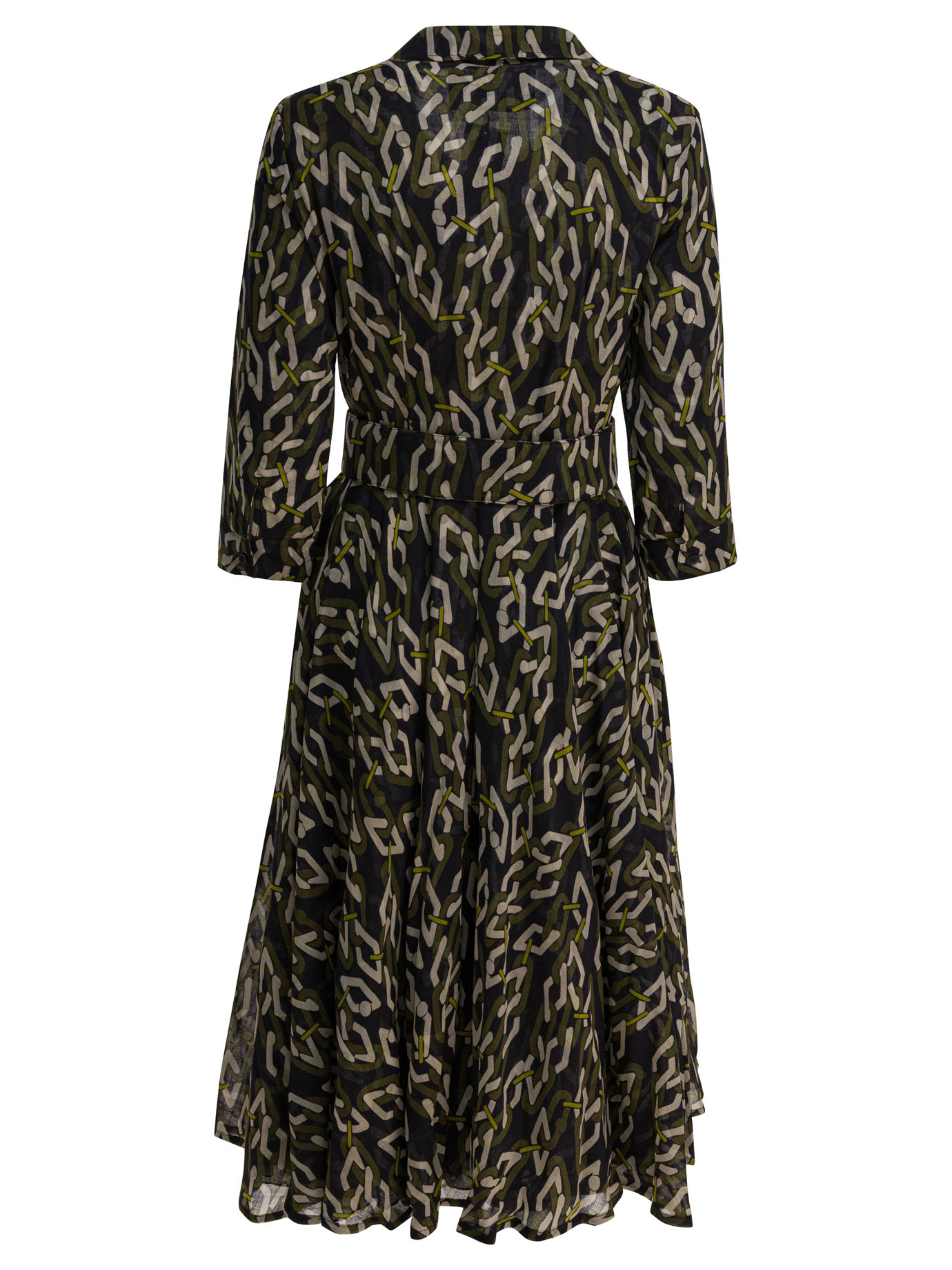 [Samantha Sung] Long sleeve dress FW25 ASTERMULTI CHAIN BIG DARK BLACK OLIVE GREEN