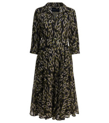 [Samantha Sung] Long sleeve dress FW25 ASTERMULTI CHAIN BIG DARK BLACK OLIVE GREEN