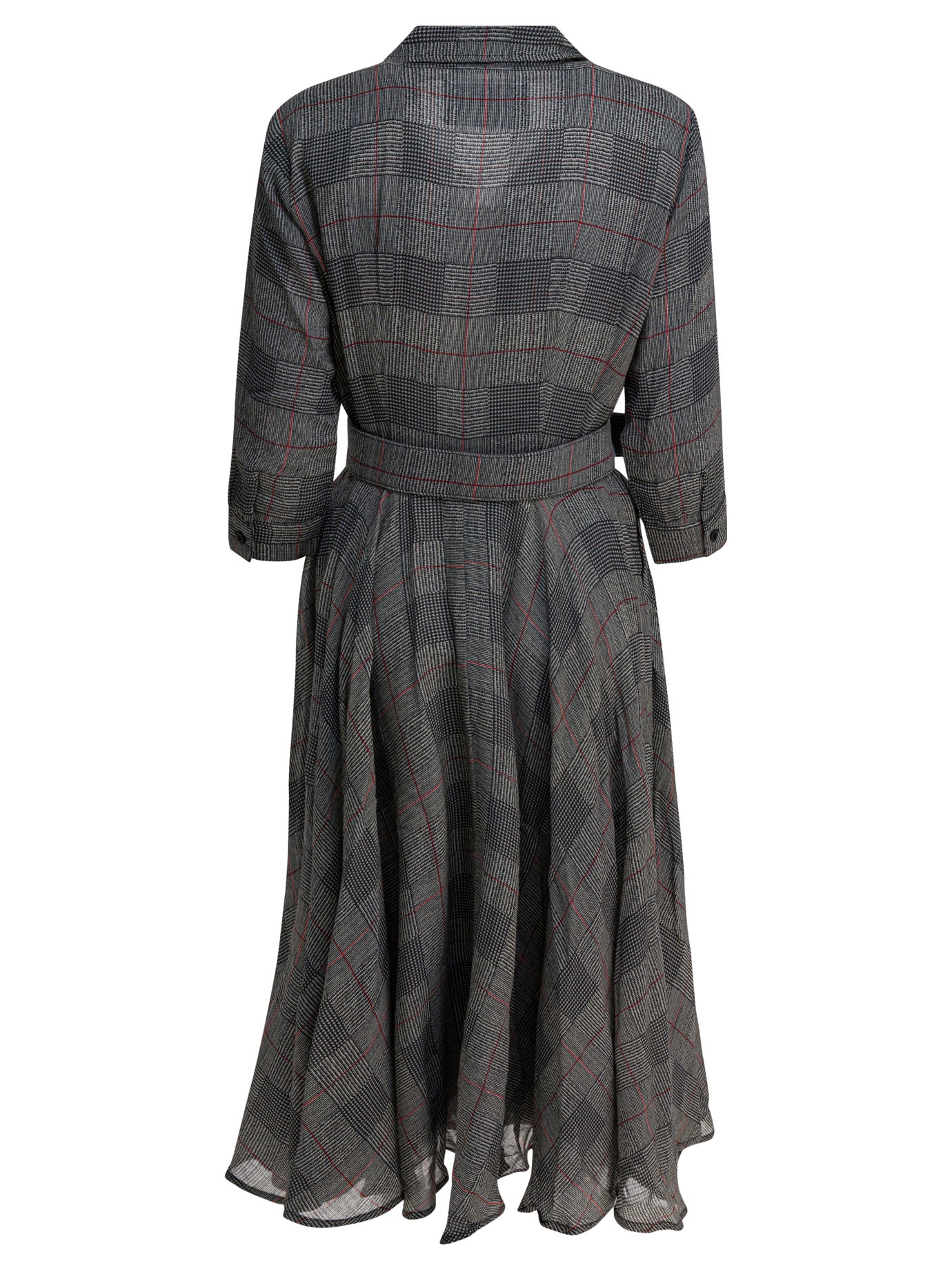 [Samantha Sung] Long sleeve dress FW25 ASTERSAVILE ROW CHECK BIG IVORY BLACK