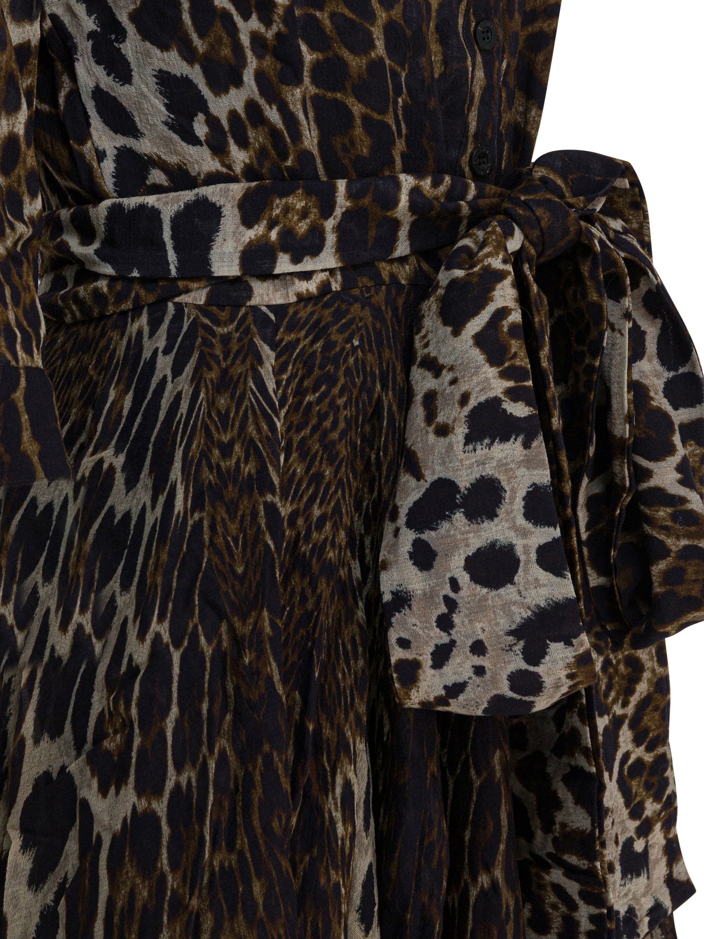 [Samantha Sung] Long sleeve dress FW25 ASTERCOLOMBO LEOPARD BIG SEPIA