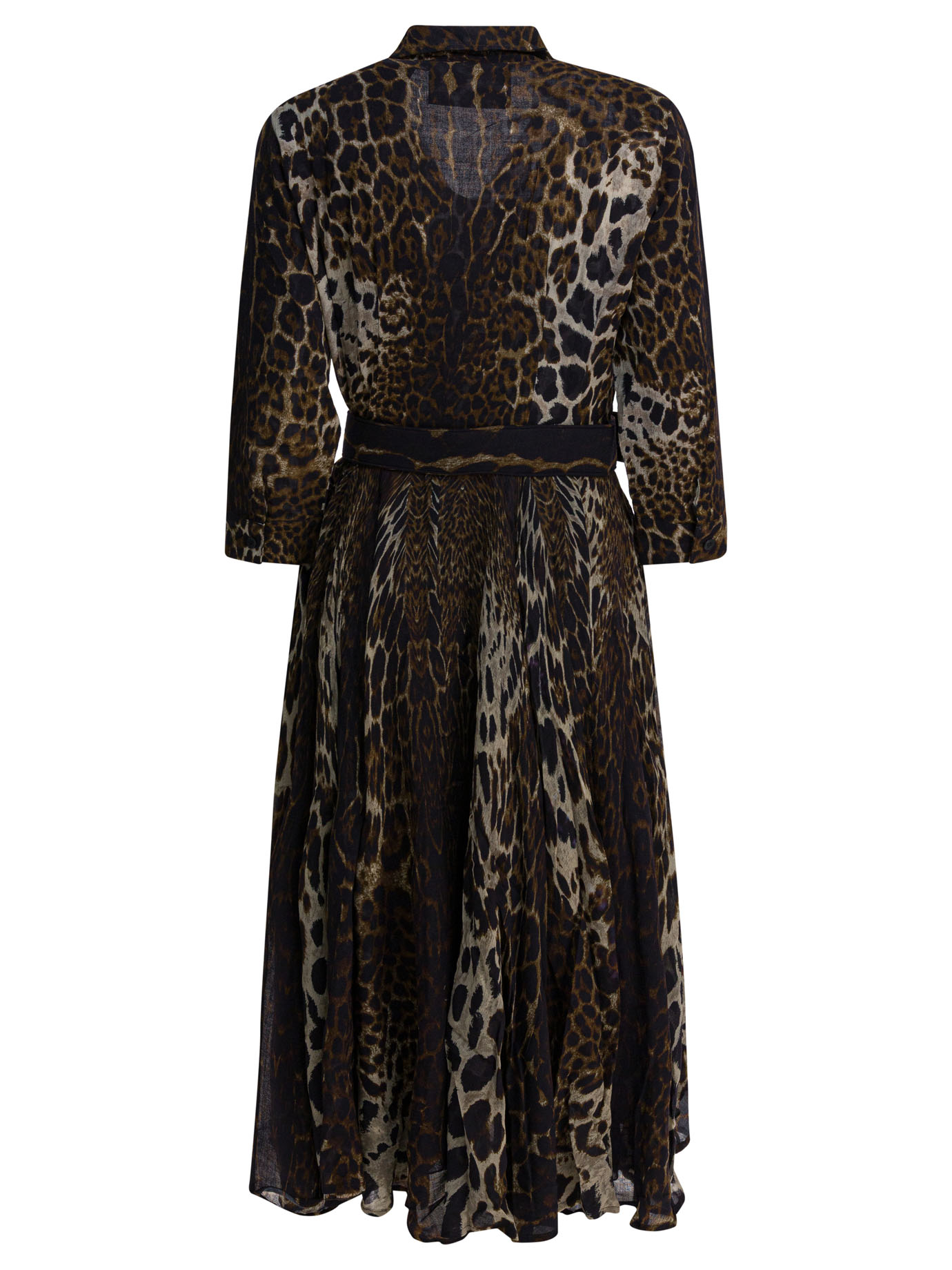 [Samantha Sung] Long sleeve dress FW25 ASTERCOLOMBO LEOPARD BIG SEPIA