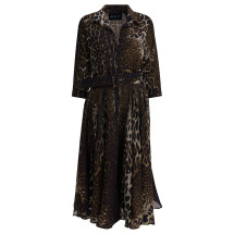 [Samantha Sung] Long sleeve dress FW25 ASTERCOLOMBO LEOPARD BIG SEPIA