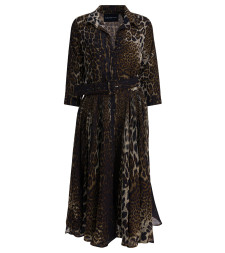 [Samantha Sung] Long sleeve dress FW25 ASTERCOLOMBO LEOPARD BIG SEPIA