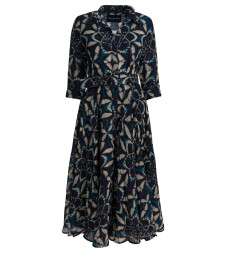 [Samantha Sung] Long sleeve dress FW25 ASTERESSAOUIRA TIE DYE AQUA