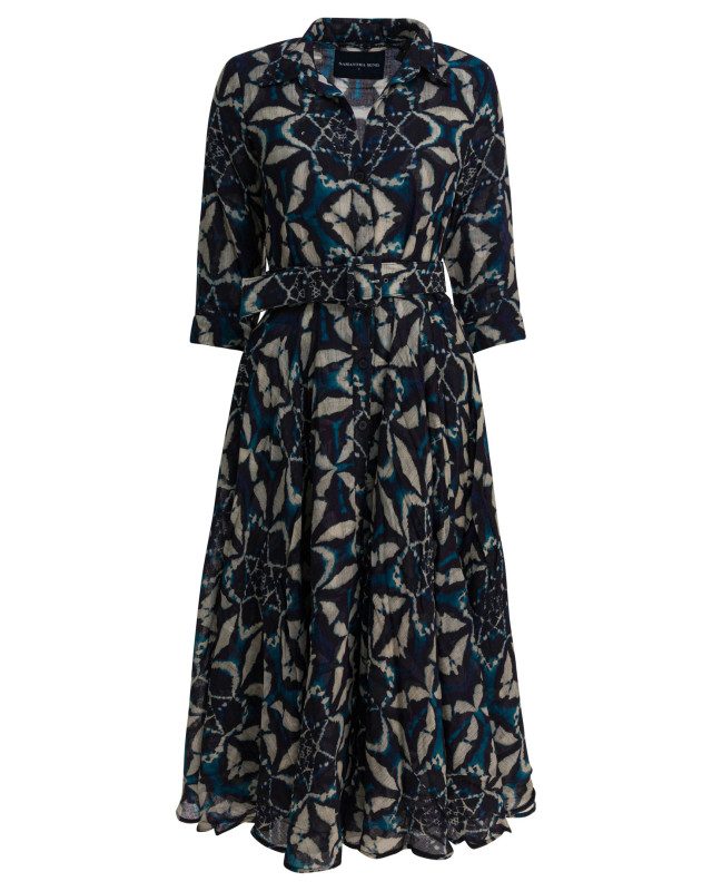 [Samantha Sung] Long sleeve dress FW25 ASTERESSAOUIRA TIE DYE AQUA