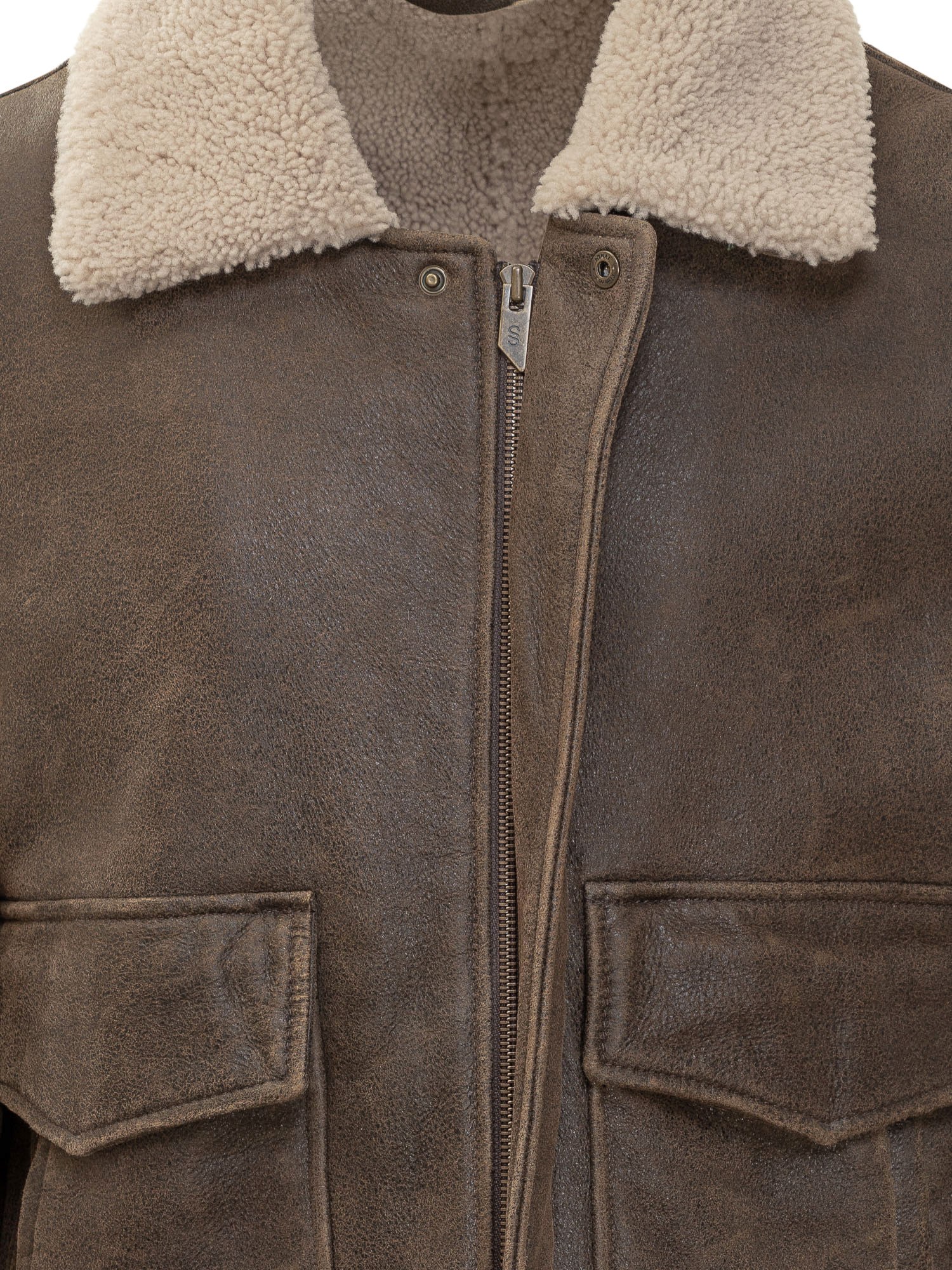 [SALVATORE SANTORO] Leather Jacket FW25 W25SANT49574U ASFALTO