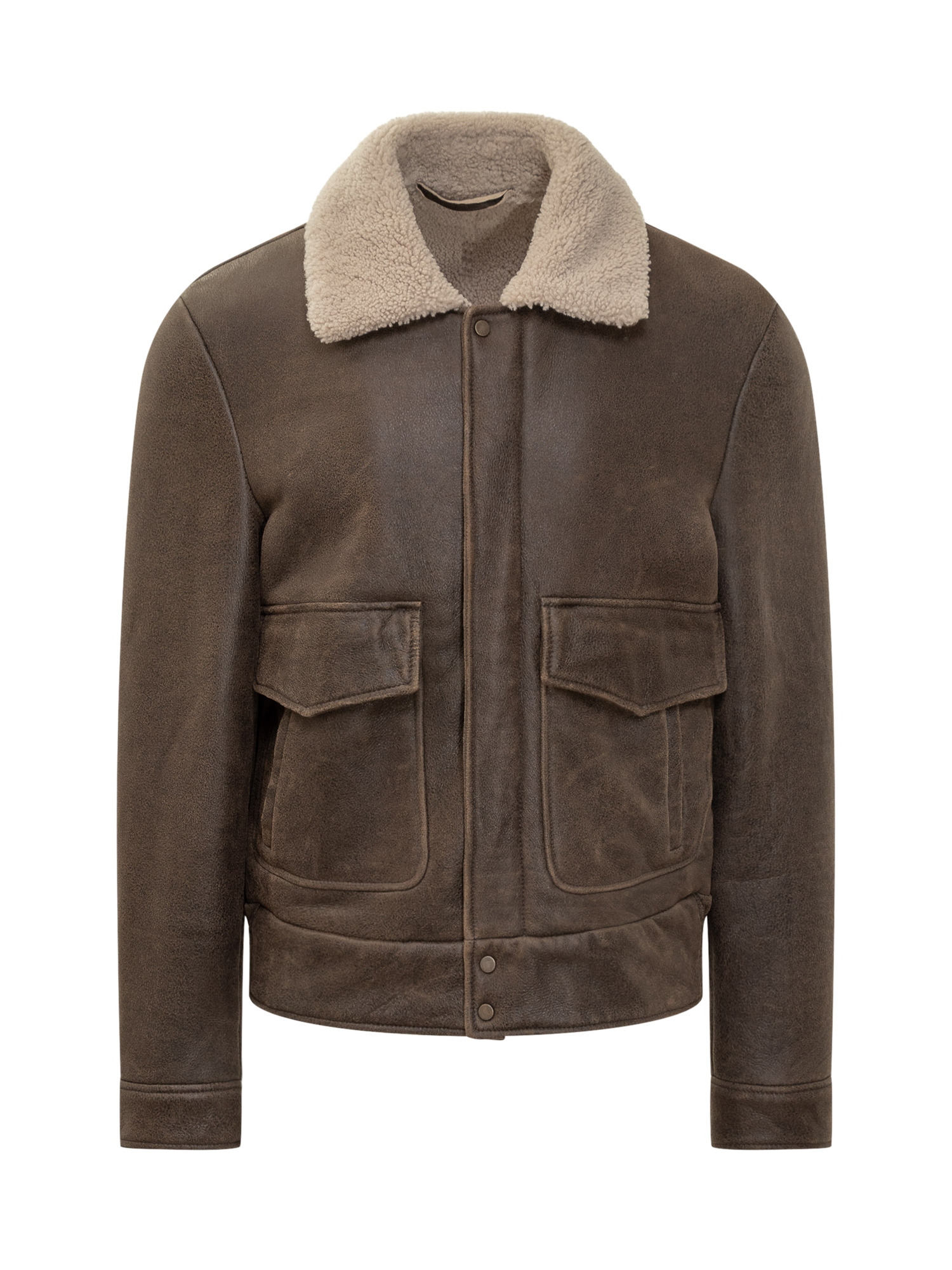 [SALVATORE SANTORO] Leather Jacket FW25 W25SANT49574U ASFALTO