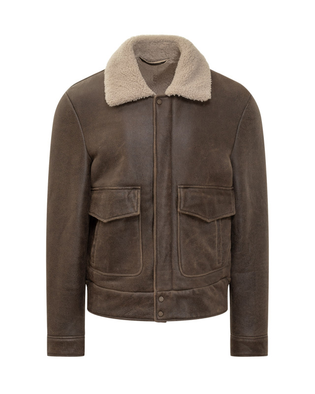 [SALVATORE SANTORO] Leather Jacket FW25 W25SANT49574U ASFALTO