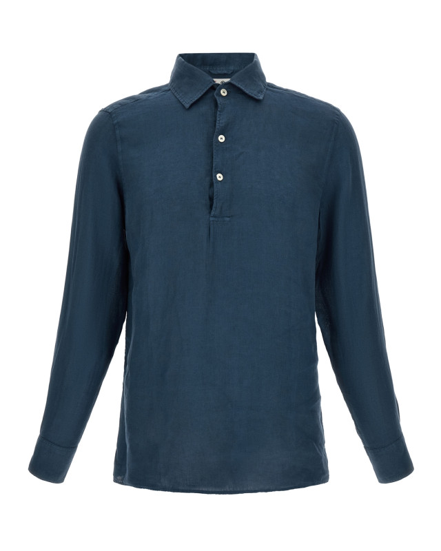 [MC2 Saint Barth] T-shirts Long Sleeve SS26 RAPHAELPOLOLONGLINEN61BLUENAVY