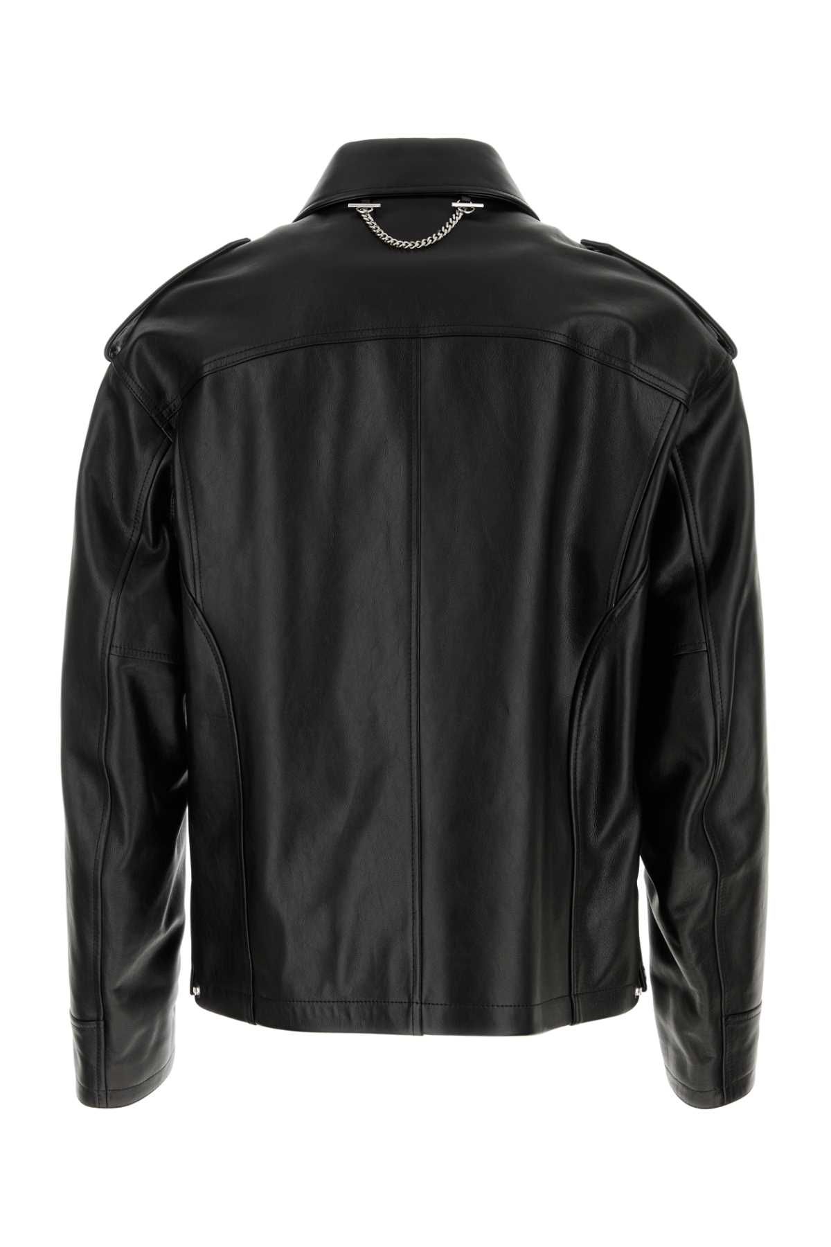 [Alexander McQueen] Leather Jacket FW24 808245Q5AOJ 1000