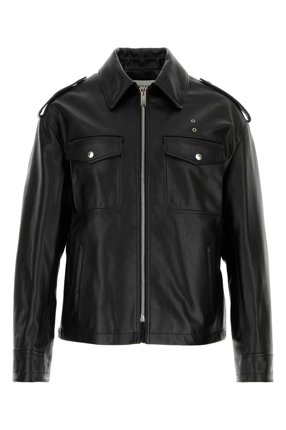 [Alexander McQueen] Leather Jacket FW24 808245Q5AOJ 1000