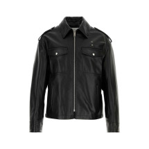 [Alexander McQueen] Leather Jacket FW24 808245Q5AOJ 1000