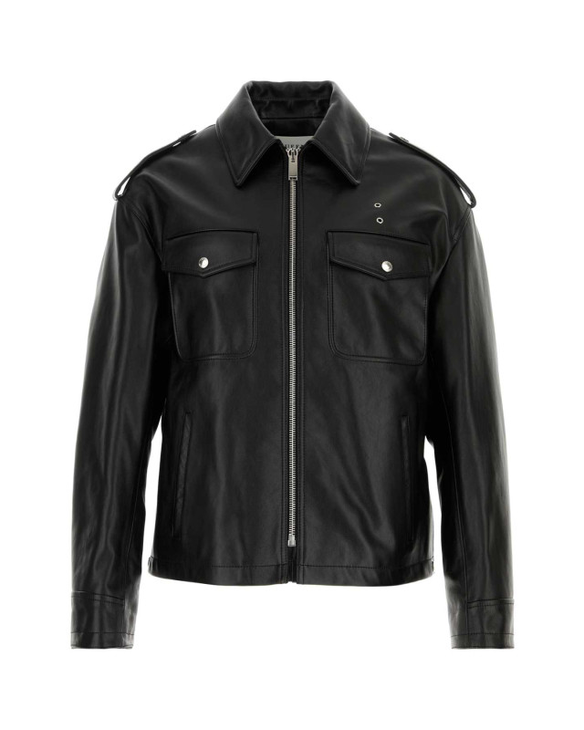 [Alexander McQueen] Leather Jacket FW24 808245Q5AOJ 1000
