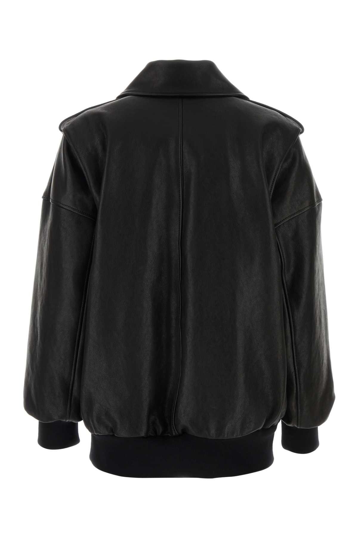 [Alexander McQueen] Leather Jacket FW24 799506Q5AIZ 1000