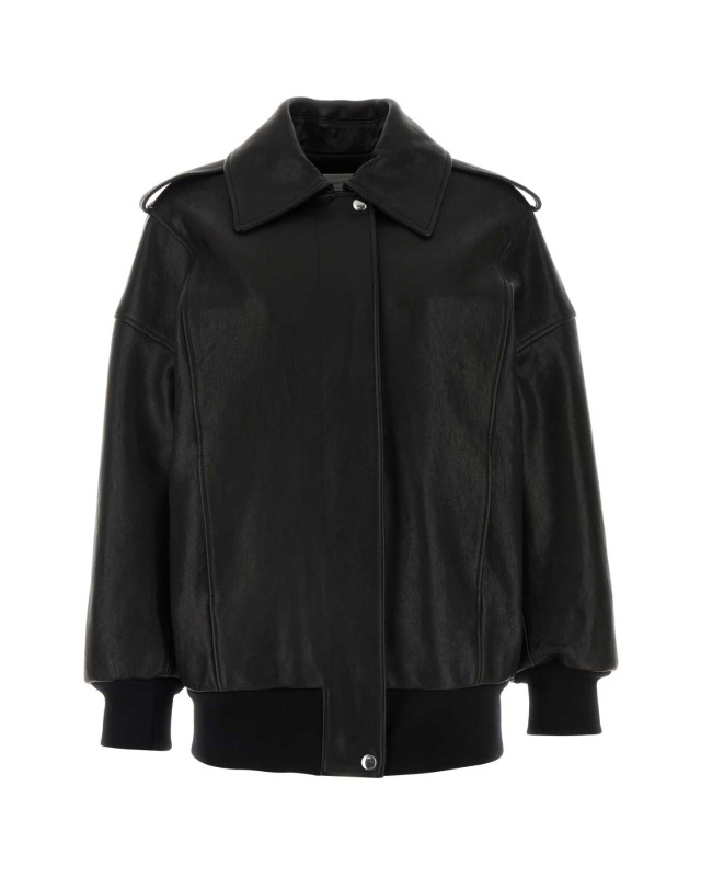 [Alexander McQueen] Leather Jacket FW24 799506Q5AIZ 1000