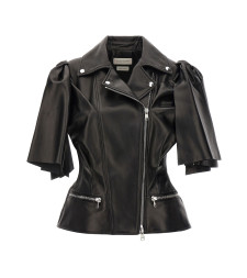 [McQueen] Leather Jacket SS24 780912Q5ALT1000