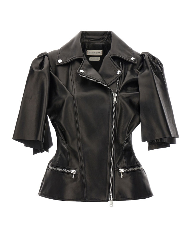 [McQueen] Leather Jacket SS24 780912Q5ALT1000