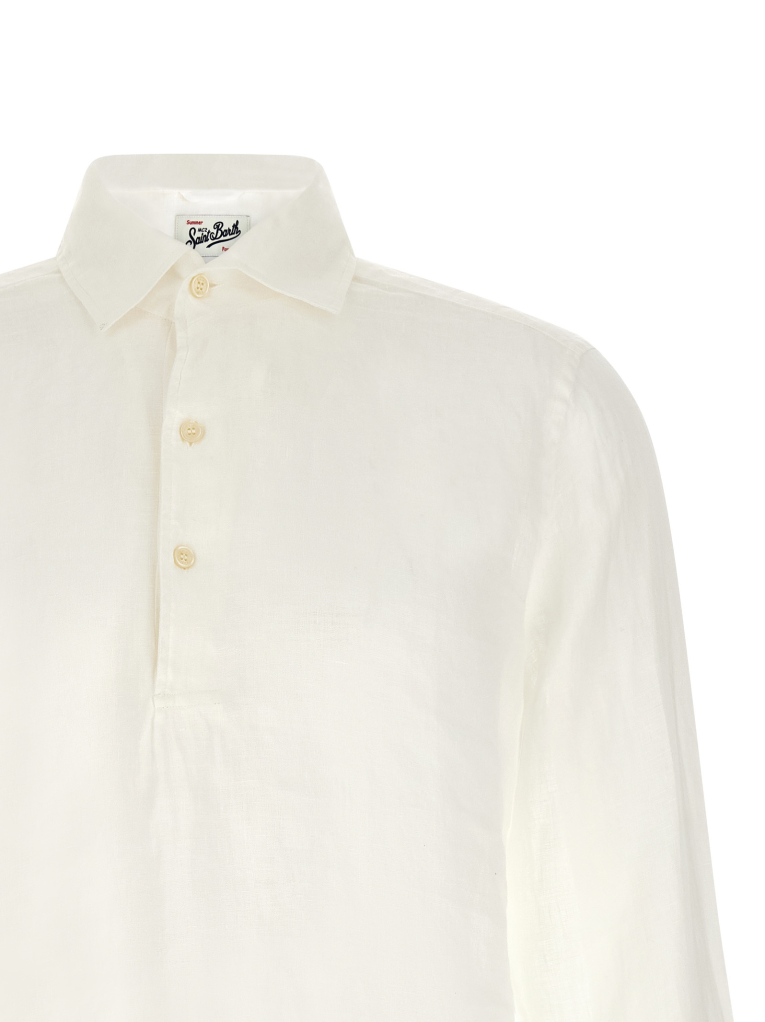 [MC2 Saint Barth] T-shirts Long Sleeve SS26 RAPHAELPOLOLONGLINEN01WHITE