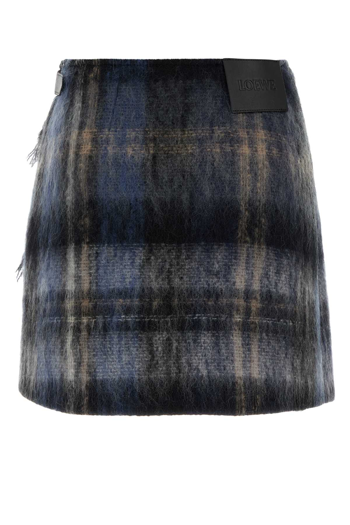 [Loewe] Mini skirt FW25 S540Y08XC0 BLUEMULTICOLOR