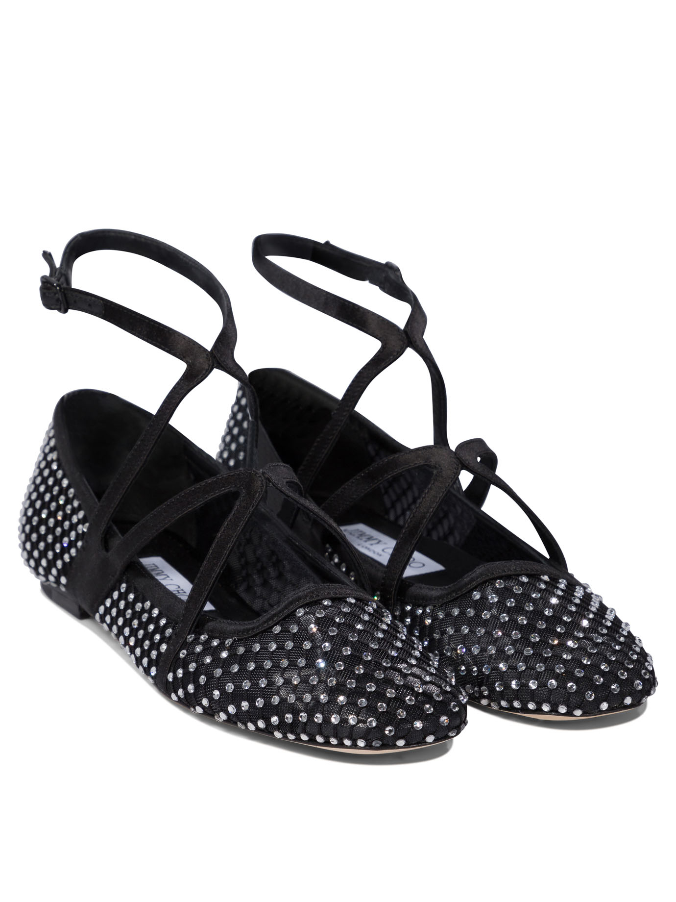 [Jimmy Choo] Flat shoes SS25 ASTORIA FLATQHSBLACK/CRYSTAL