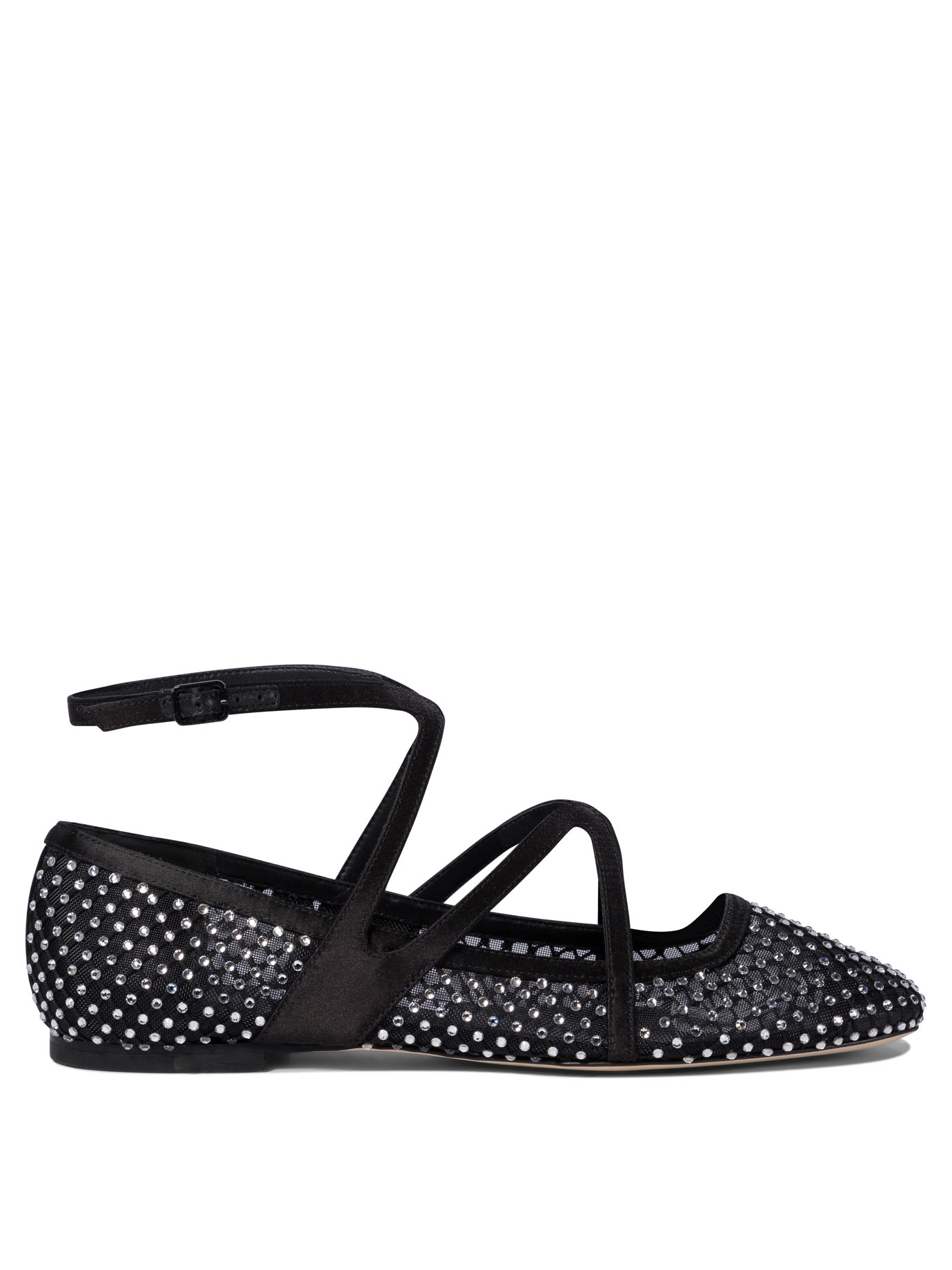 [Jimmy Choo] Flat shoes SS25 ASTORIA FLATQHSBLACK/CRYSTAL