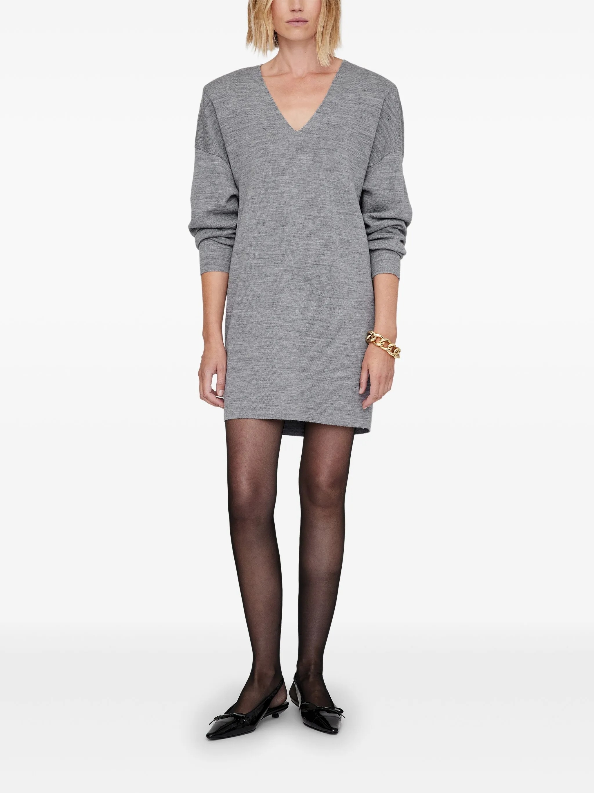 [Anine Bing] Long sleeve dress SS25 A0210753GRY29