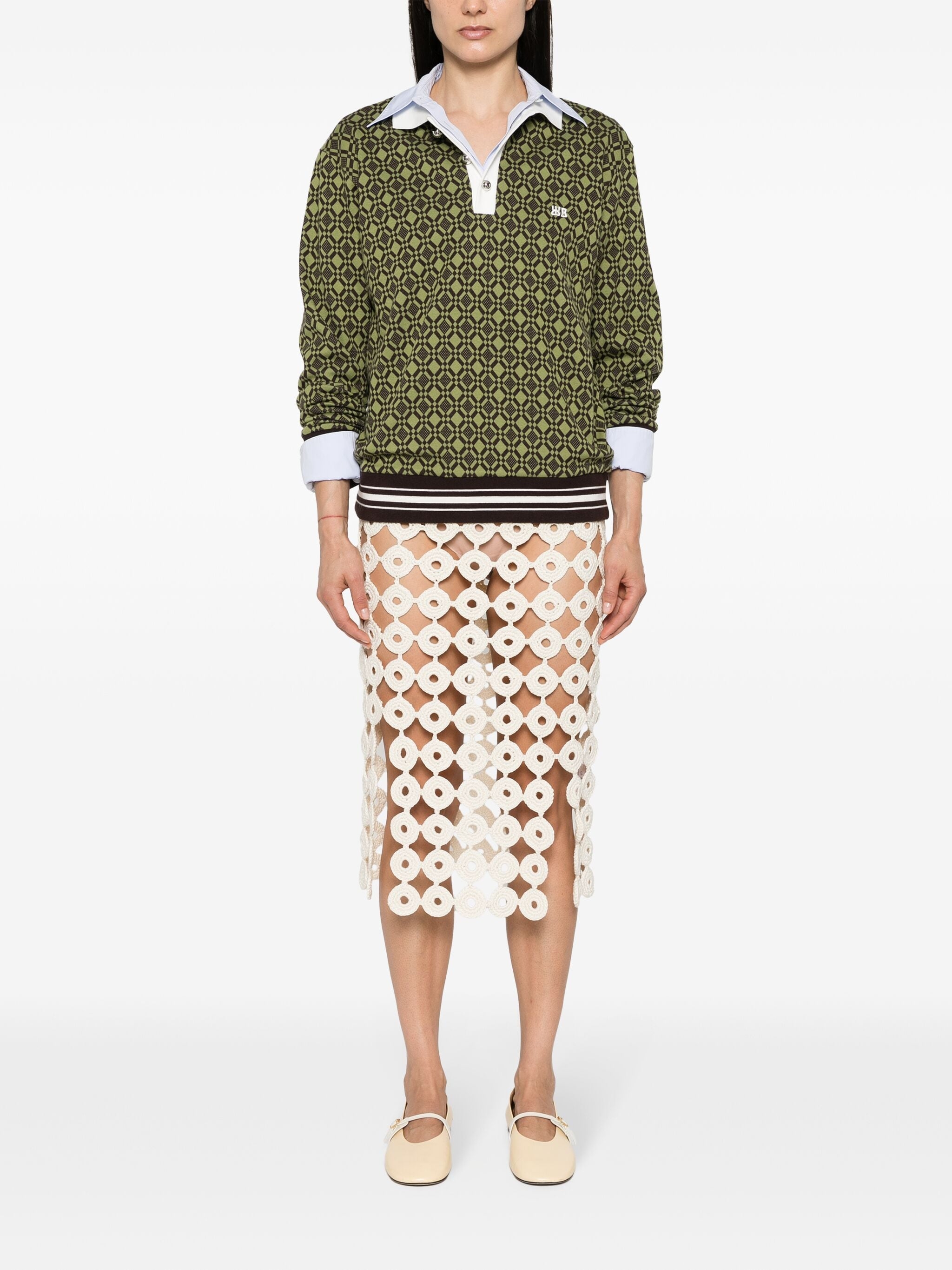 [Wales Bonner] Midi skirt SS24 WS24KN36CO18099