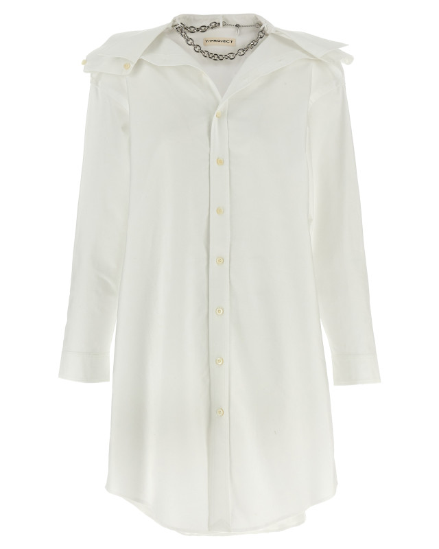 [Y/Project] Long sleeve dress FW24 101DR004EVERGREENWHITE