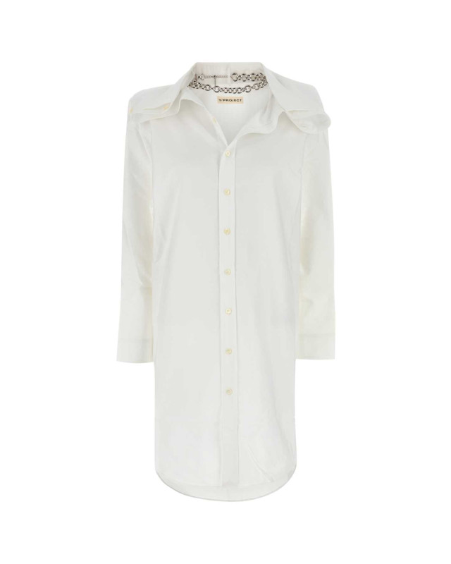 [YPROJECT] Long sleeve dress FW24 101DR004F548 EVERGREENWHITE