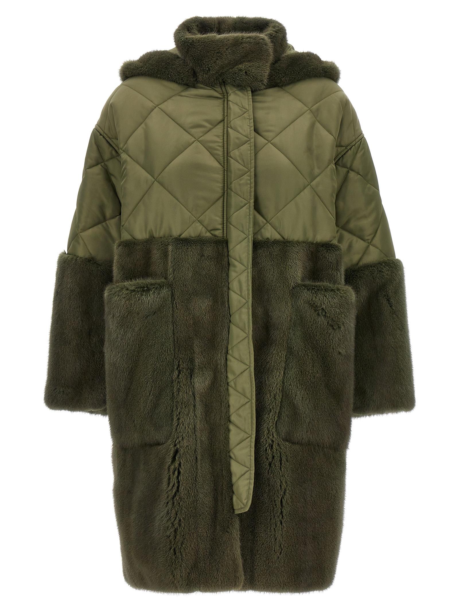 [Blancha] Fur Jacket FW24 24101510MILITARE
